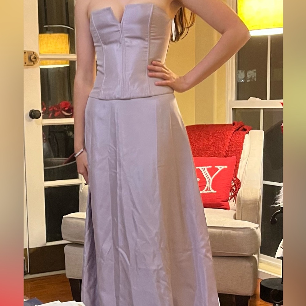Jessica McClintock Lavender Strapless Prom Dress